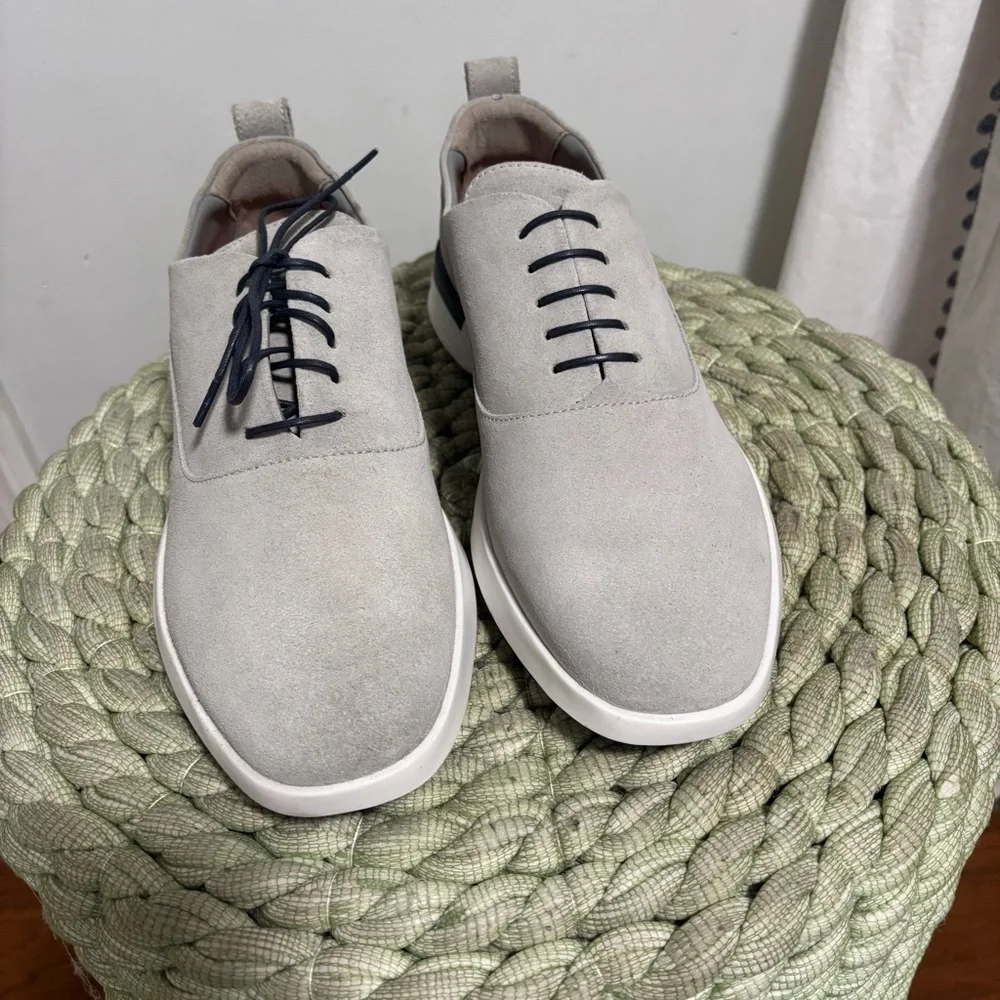 NEW Wolf & Shepherd Crossover Grey Suede  Longwing Lace Up Oxford